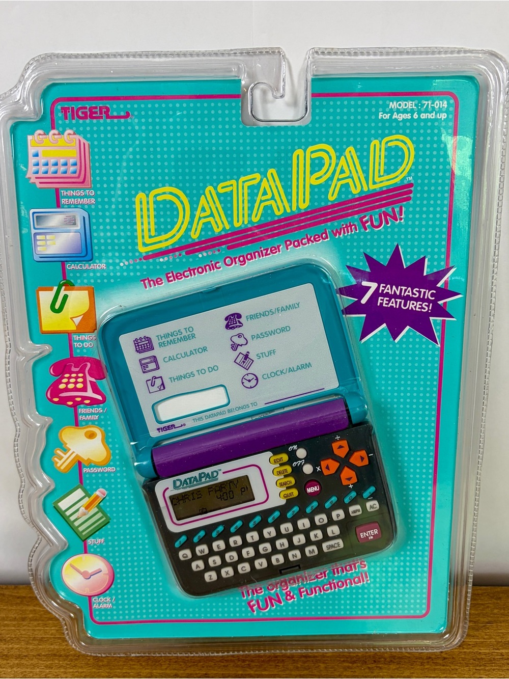 1995 Tiger Data Pad, The Electronic Organizer Packed with Fun